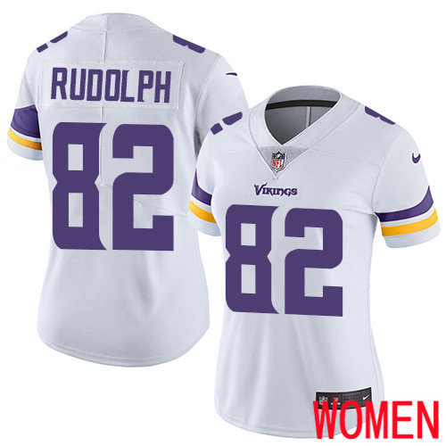 Minnesota Vikings #82 Limited Kyle Rudolph White Nike NFL Road Women Jersey Vapor Untouchable->youth nfl jersey->Youth Jersey